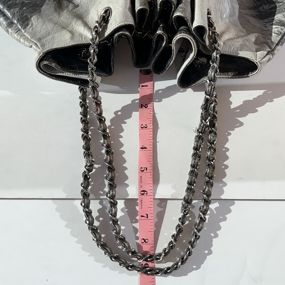 Authentic Chanel Melrose Degrade Cabas Gray Ombre Drawstring Chain XL Tote Bag - Picture 8 of 16